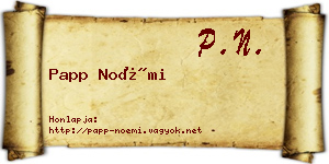 Papp Noémi névjegykártya