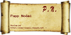 Papp Noémi névjegykártya